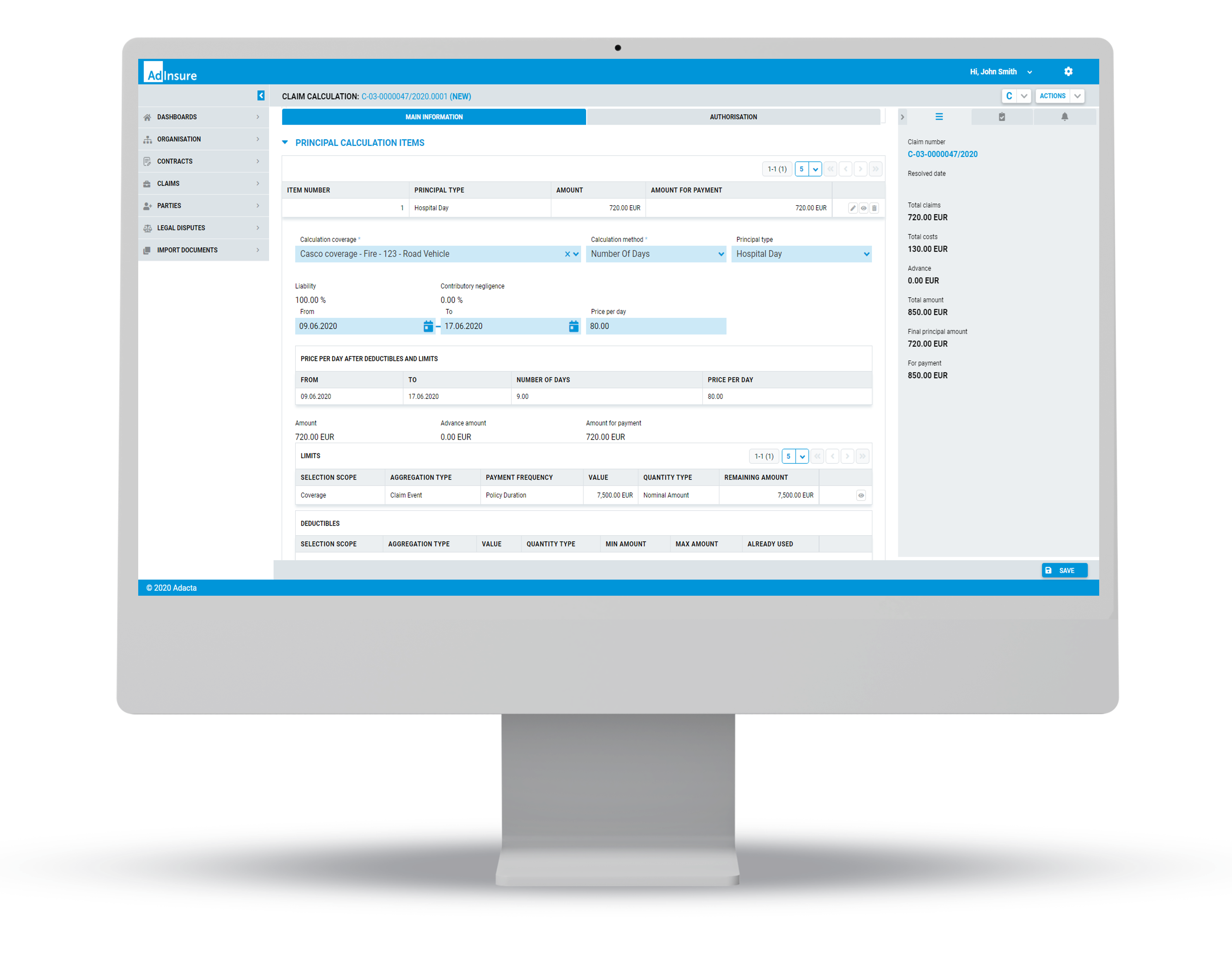 Record Claims only or  use the standard insurance claims process